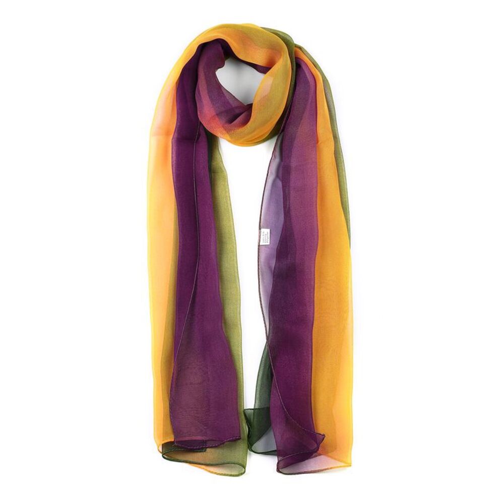 Long Chiffon Scarf Silky Gradient Color Shawl Spring Summer Wrap 63"x19.6"
